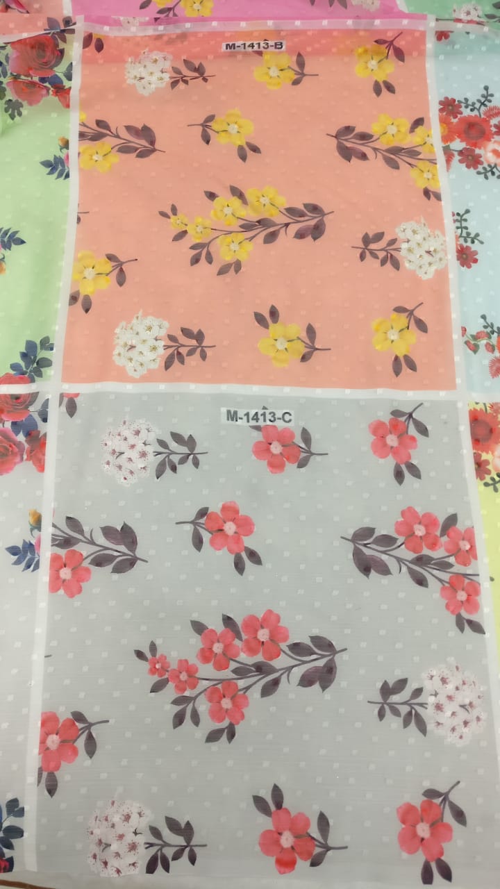 digital print with simple flower designs at best price - Online Fabric ...